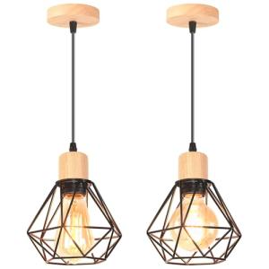 iDEGU 2 Piezas Lámpara Colgante Vintage Industrial Iluminac…