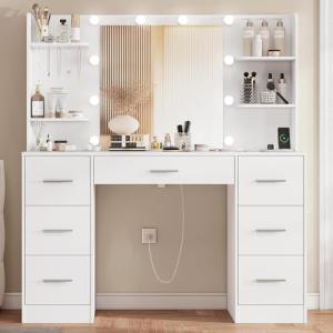 TEENFON Tocador de Maquillaje Grande con Luces LED Regulabl…