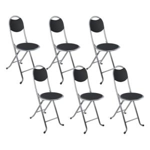 7H SEVEN HOUSE Pack 6 Taburetes Plegables con Respaldo 32x3…