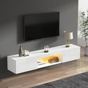 OKMYHOME - Mueble de TV con iluminación LED y control Bluet…