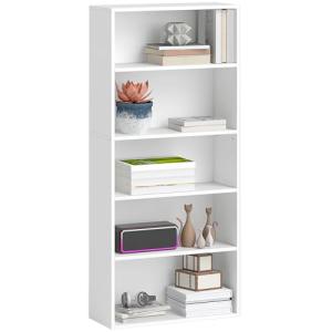 HOMCOM Librería de 5 Niveles Estantería de Libros con 3 Est…