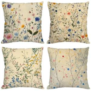 Fundas Cojines 70x70 cm Juego de 4 Beige Cojines Exterior I…