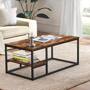 VOWNER Mesa de Centro Con Estructura y Estante de Acero, Di…
