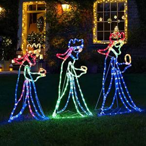ZIRYXQ Decoración de luces LED de tres reyes con diseño de…