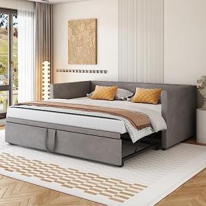 Moimhear Cama tapizada sofá cama extensible 90/180 x 200 cm…