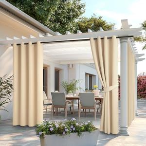 MIULEE Cortinas de Exterior Impermeable, Cortinas Terraza E…