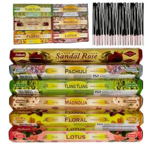 120 Varillas de Incienso Natural | 6 fragancias Florales: Y…