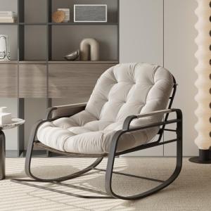 Mecedora para interiores y exteriores, silla de mimbre de g…