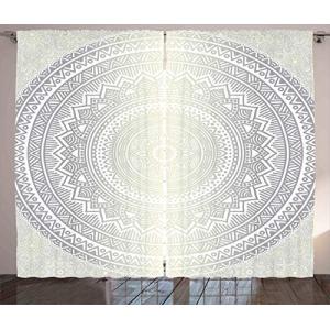 ABAKUHAUS Gris y Blanco Cortinas, Boho Ombre Retro, Sala de…