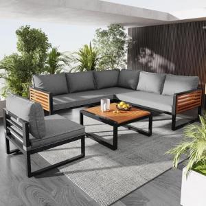 Juego de salón de jardín, juego de sofá de jardín para 5-6…