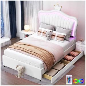 Sapgaks - Cama infantil con 2 cajones de almacenamiento y l…