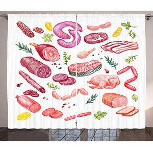 ABAKUHAUS Comida Cortinas, Delicioso Dibujos de Carne, Sala…