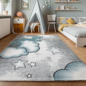 SIMPEX Alfombra Infantiles, diseño de Oso, Alfombra Azul, 8…