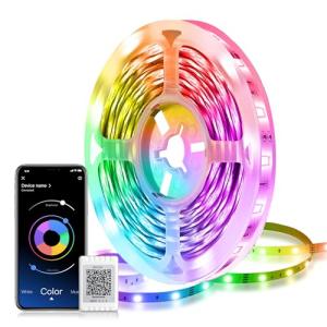 Mexllex Tira LED 5 m Bluetooth RGB Luces Habitacion Control…