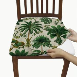 Fundas de asiento de silla de hojas tropicales, fundas de c…