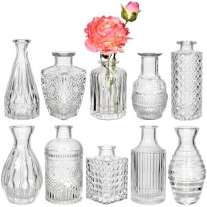 Jarrones de Cristal, 10 Piezas Jarrones Decorativos Cristal…