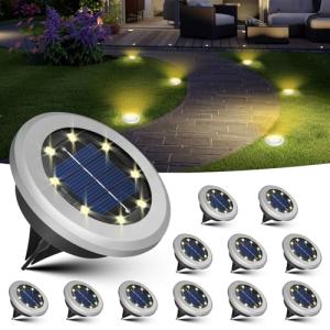 Jsdoin 12 Paquetes Luces Solares LED Exterior Jardin, 8 LED…