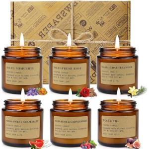 Juego de 6 Velas en Frasco, Velas Perfumadas para el Hogar,…