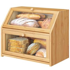 Comius Sharp Caja de Pan Grande de Doble Capa para Mostrado…