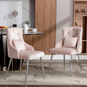 BXEYXE Juego de 2 sillas de comedor con diseño de botones,…