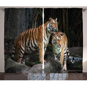 ABAKUHAUS Animal Cortinas, Pareja Tigre en la Selva, Sala d…
