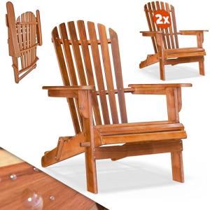 CASARIA 2X Sillas de Jardín Adirondack Madera de Acacia 84x…