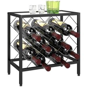 HOMCOM Botellero Vino para 10 Botellas Botellero con Encime…