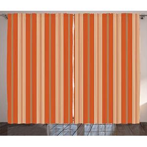 ABAKUHAUS Naranja quemada Cortinas, Rayas retras temáticos,…