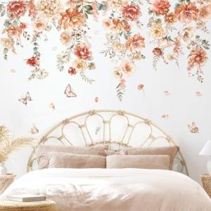 decalmile Pegatinas de Pared Flores Boho Grande Vinilos Dec…