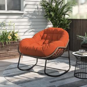 BestAlice - Silla mecedora para exteriores con cojines, mec…