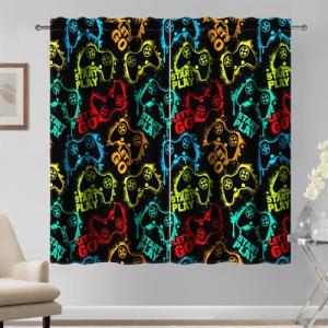 Kzzfqxb 107×160cm Cortinas de Juego 2 Paneles, Niños Abstra…