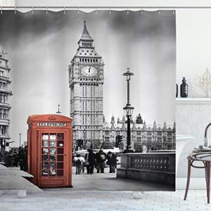 ABAKUHAUS Londres Cortina de Baño, Cabina de teléfono de Be…