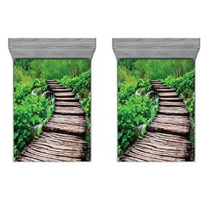 ABAKUHAUS Naturaleza Sábana Elastizada Juego de 2, Camino C…