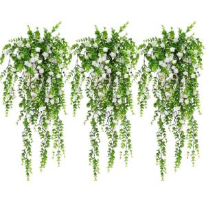 Yhuasia 3 Piezas Flores Artificiales Colgantes, Cesta Colga…