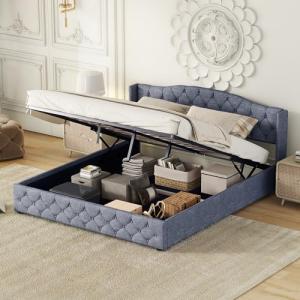 Moimhear Cama tapizada de 180 x 200 cm, cama doble, cama pl…