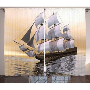 ABAKUHAUS Marítimo Cortinas, Velero en el océano, Sala de E…