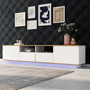 KecDuey Mueble bajo LED, 180 cm, mueble de TV, soporte de T…
