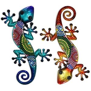 HONGLAND Arte de Pared de geco de Metal, 2 Unidades, Lagart…