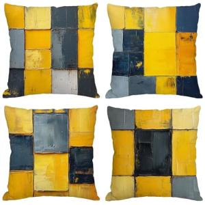 Funda Cojin 65x65 cm,Juego de 4 Fundas de Cojines Amarillo…