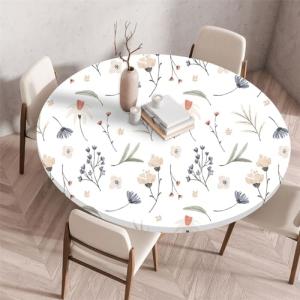 Chickwin Mantel Antimanchas Redondo, Estampado Floral Mante…