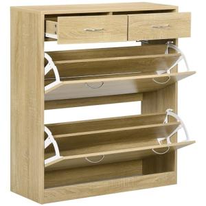 HOMCOM Armario de Zapatos Zapatero de Madera para 12 Pares…