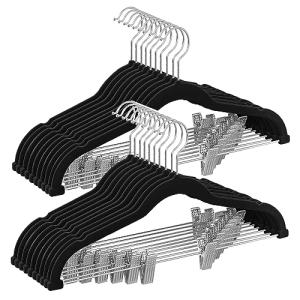 SONGMICS Perchas para Pantalones, 20 Perchas de Terciopelo,…