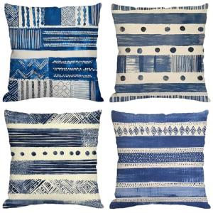 Fundas Cojines 70x70 cm Juego de 4 Marina de Guerra Cojines…