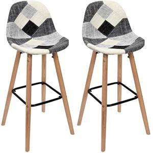 Set de 2 taburetes de bar patchwork