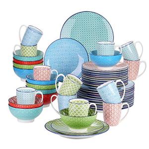 vancasso Serie Macaron Juego de Vajillas Japoneses, Vajilla…