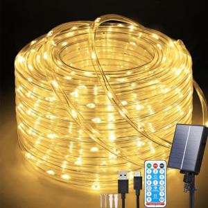 Aofonchy Solar Luces de Cuerda de Tubo Exterior, 20M 200LED…