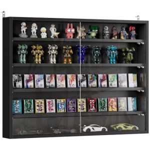 HOMCOM Vitrina Expositora Vitrina de Pared con Estantes Aju…