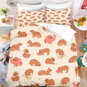 SHROUDEX Capybara Ropa de cama de 135 x 200 cm, divertida f…