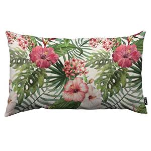 TKS MITLAN Funda de cojín con diseño de flores tropicales p…