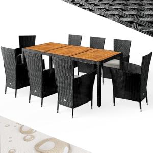 CASARIA® Conjunto Jardín Poliratán 8 Sillas Apilables Mesa…